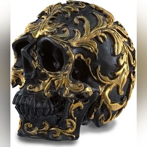 Black and Gold Decorative Skull